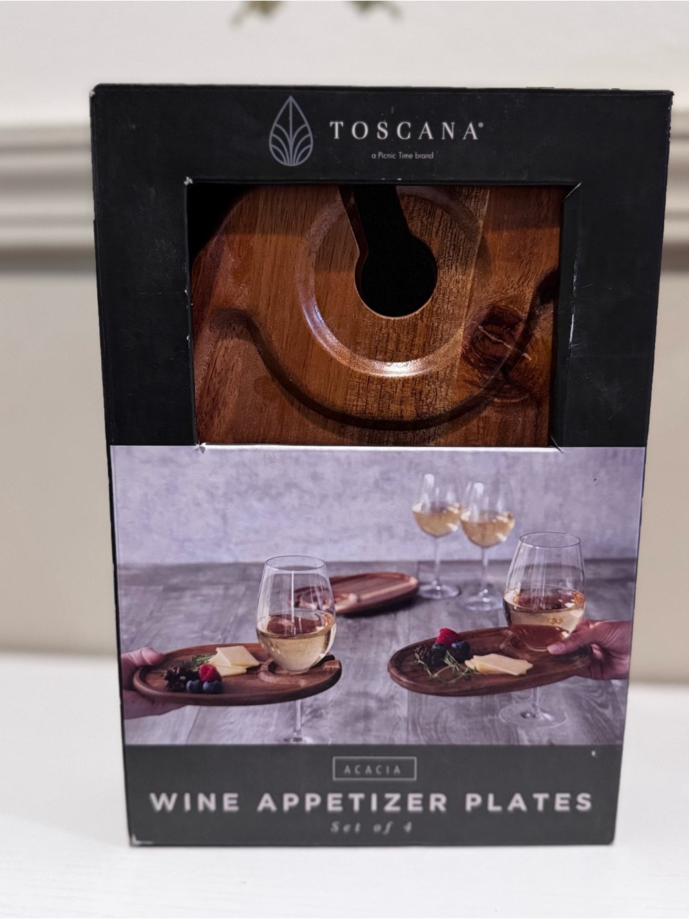 Toscana Acacia Wine Appetizer Plates - Brown (Set of 4)